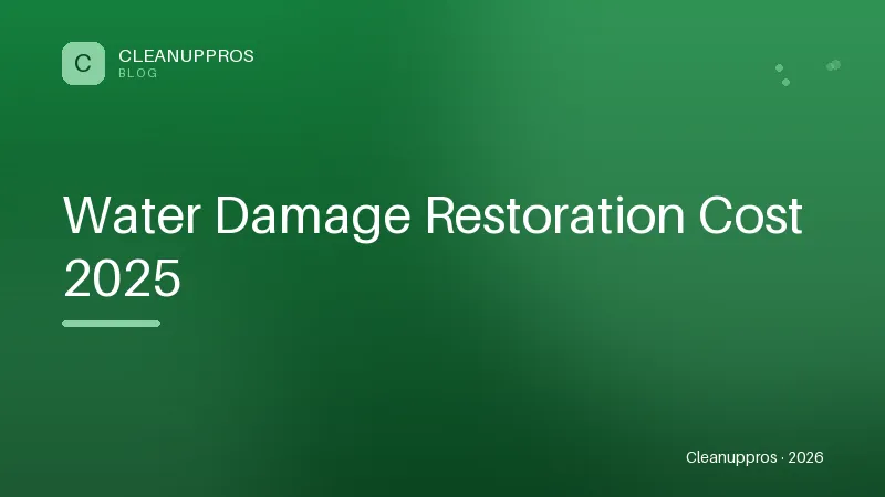 Water Damage Restoration Cost 2025